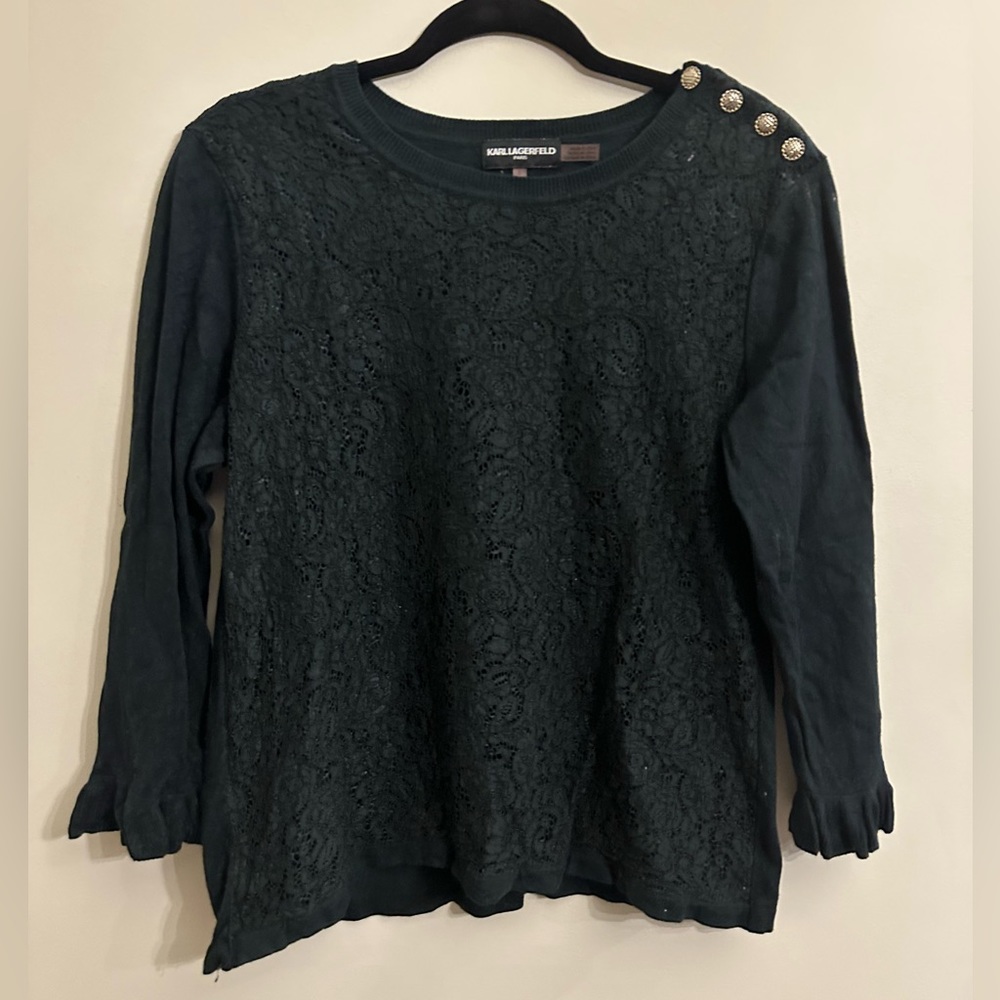 Women’s Large Karl Lagerfeld emerald green top